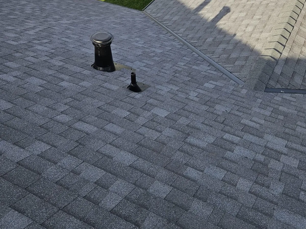 Shingle roof slope draining toward the eave