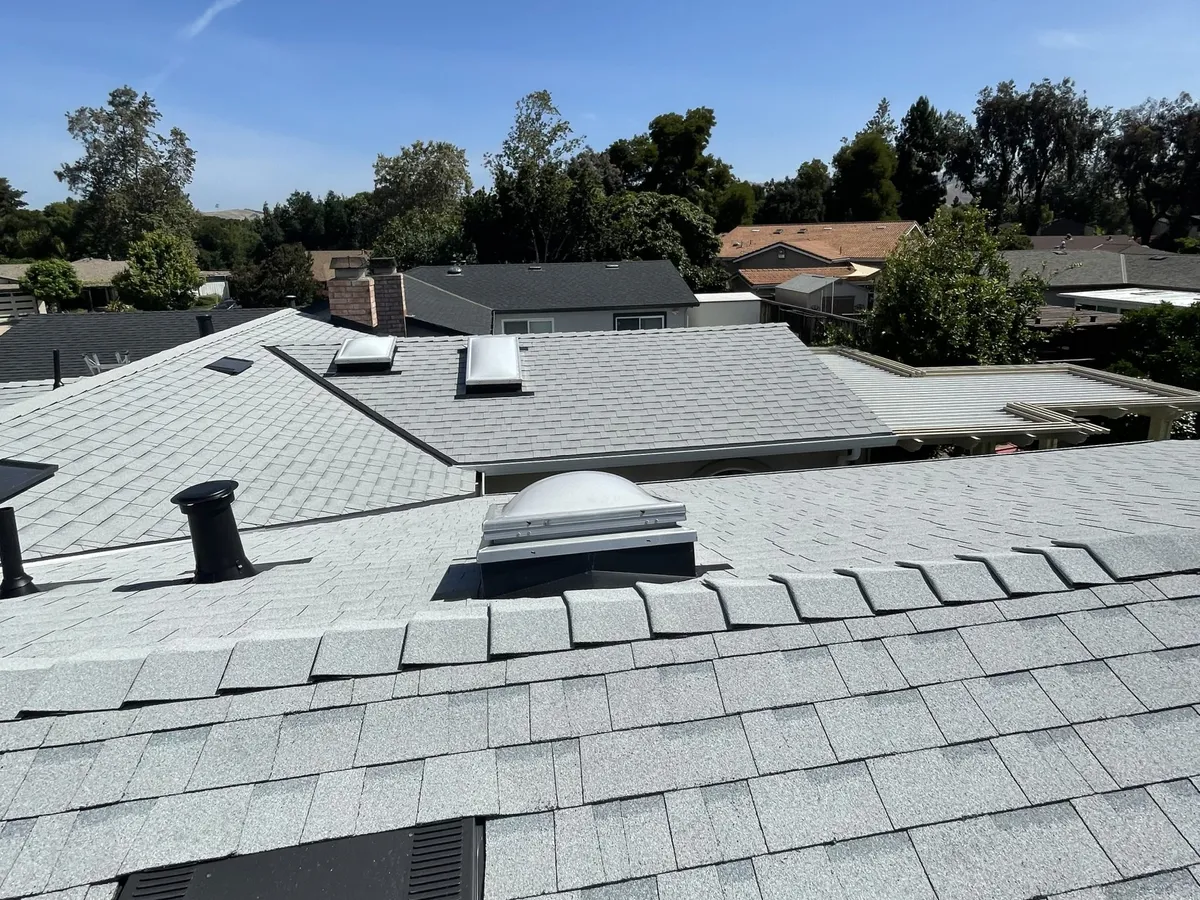 Skylight, vents and shingles checked on a Bay Area roof inspection